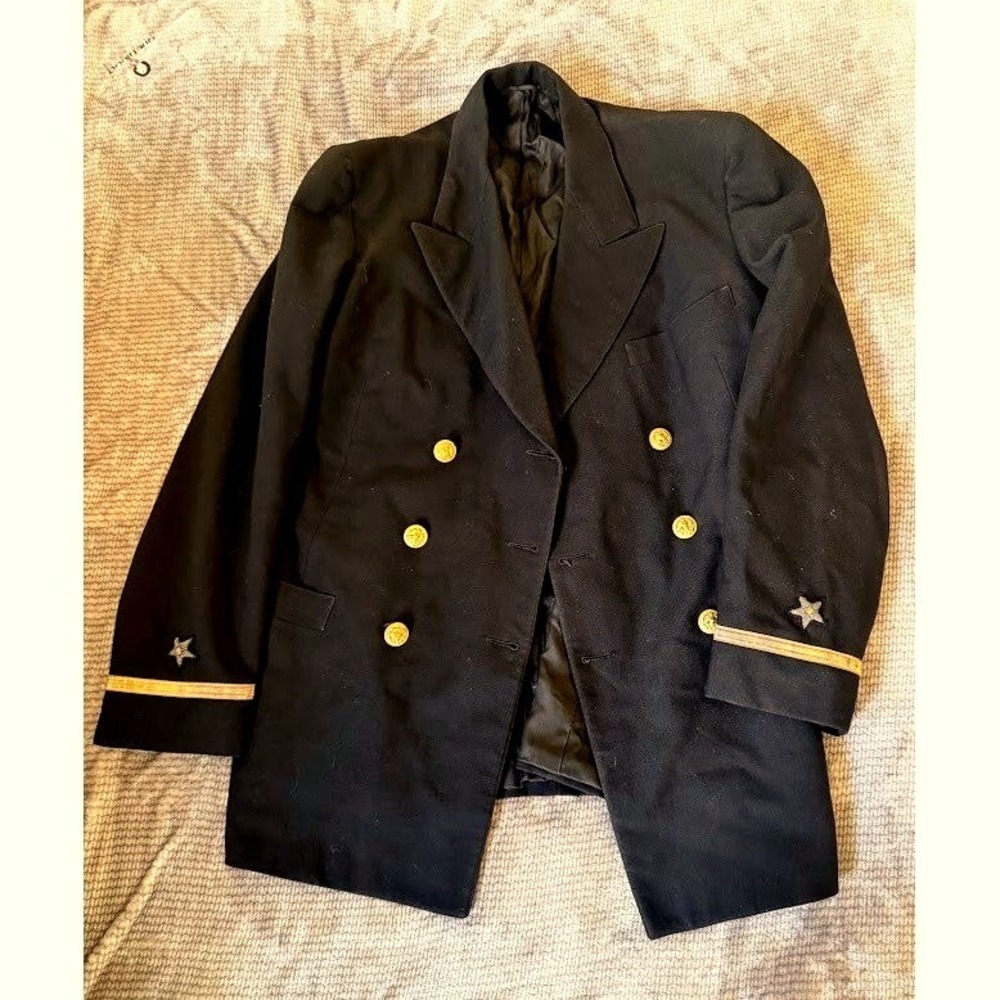 Vintage US Navy Regulation Officer Uniform Jacket Black House of Worsted-Tex WW2